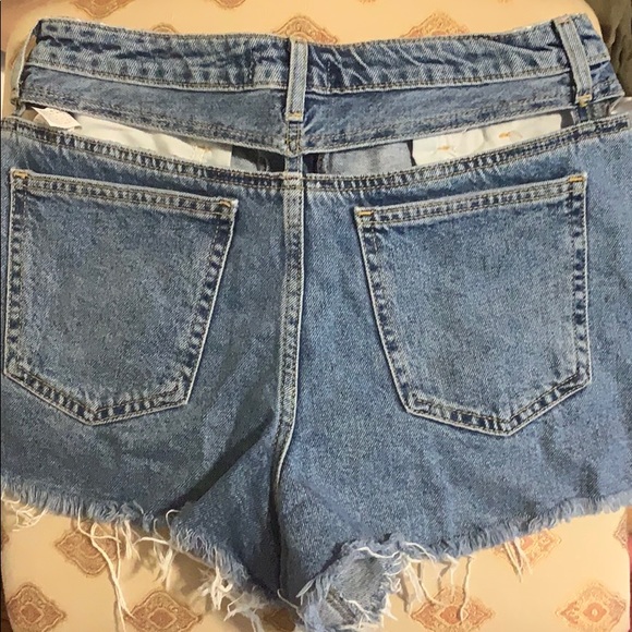 high waisted jean shorts - worn once! - Picture 2 of 2